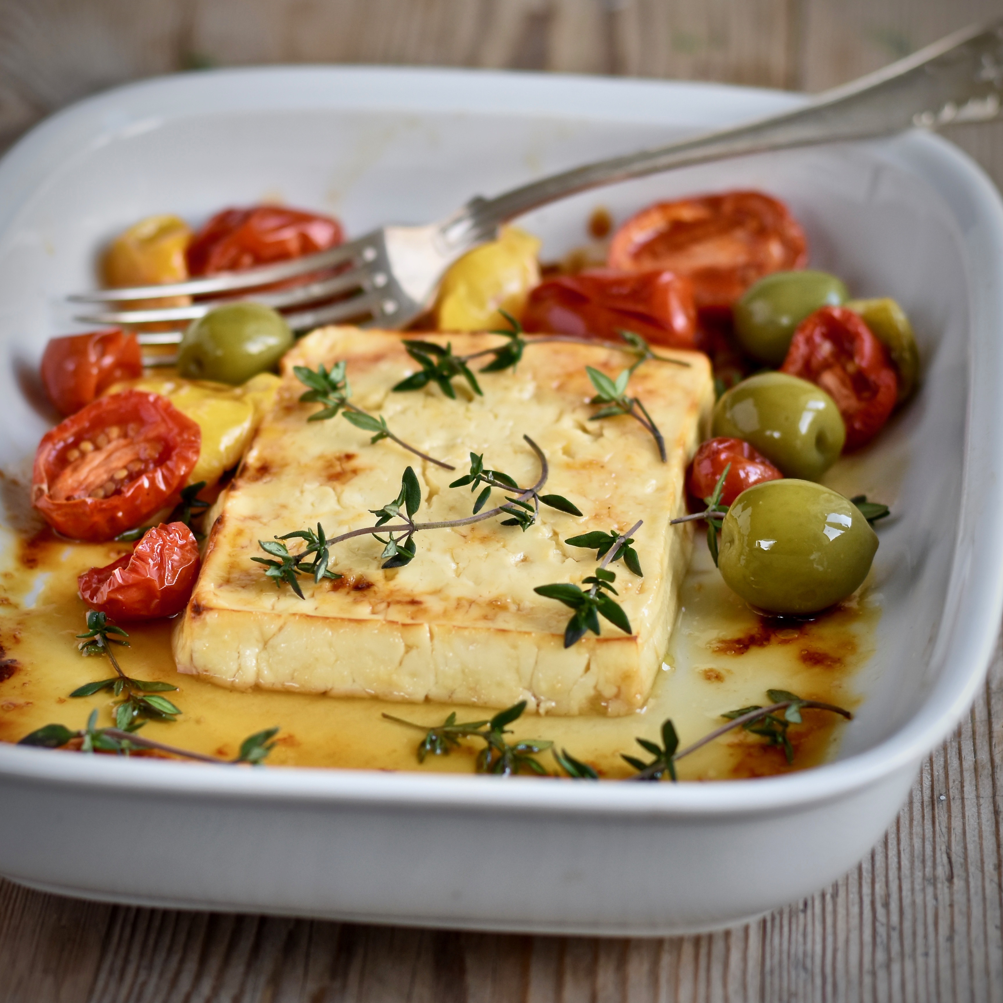 Ugnsbakad fetaost med honung